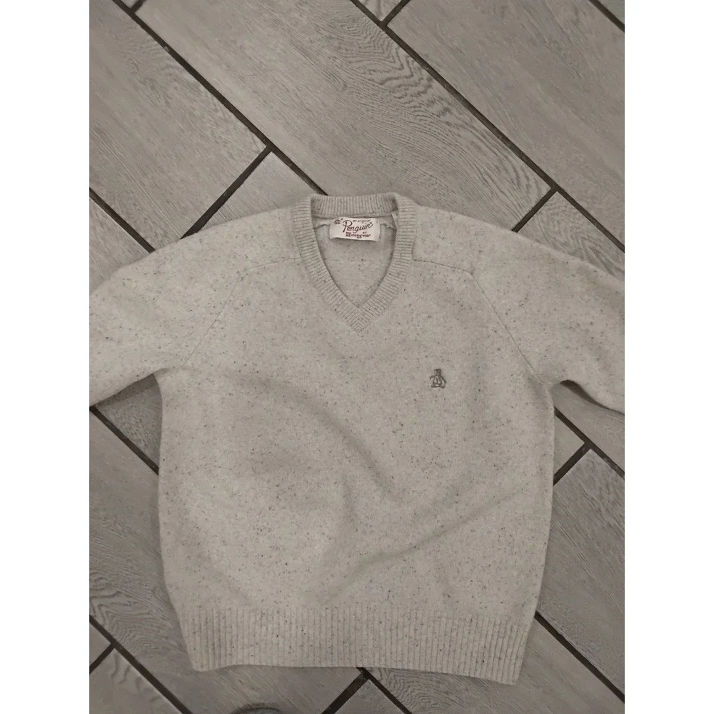 Original Penguin by Munsingwear Mens Speckled‎ V Neck Sweater Size S